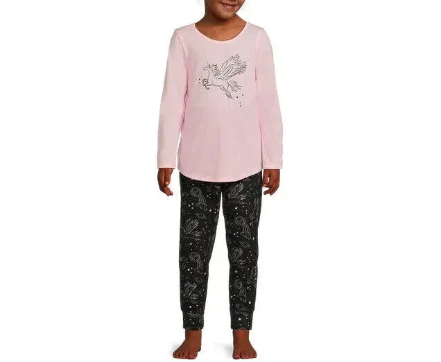 Wonder Nation Girls Long Sleeve Top and Joggers Pajama Set 2-Piece Size M NEW