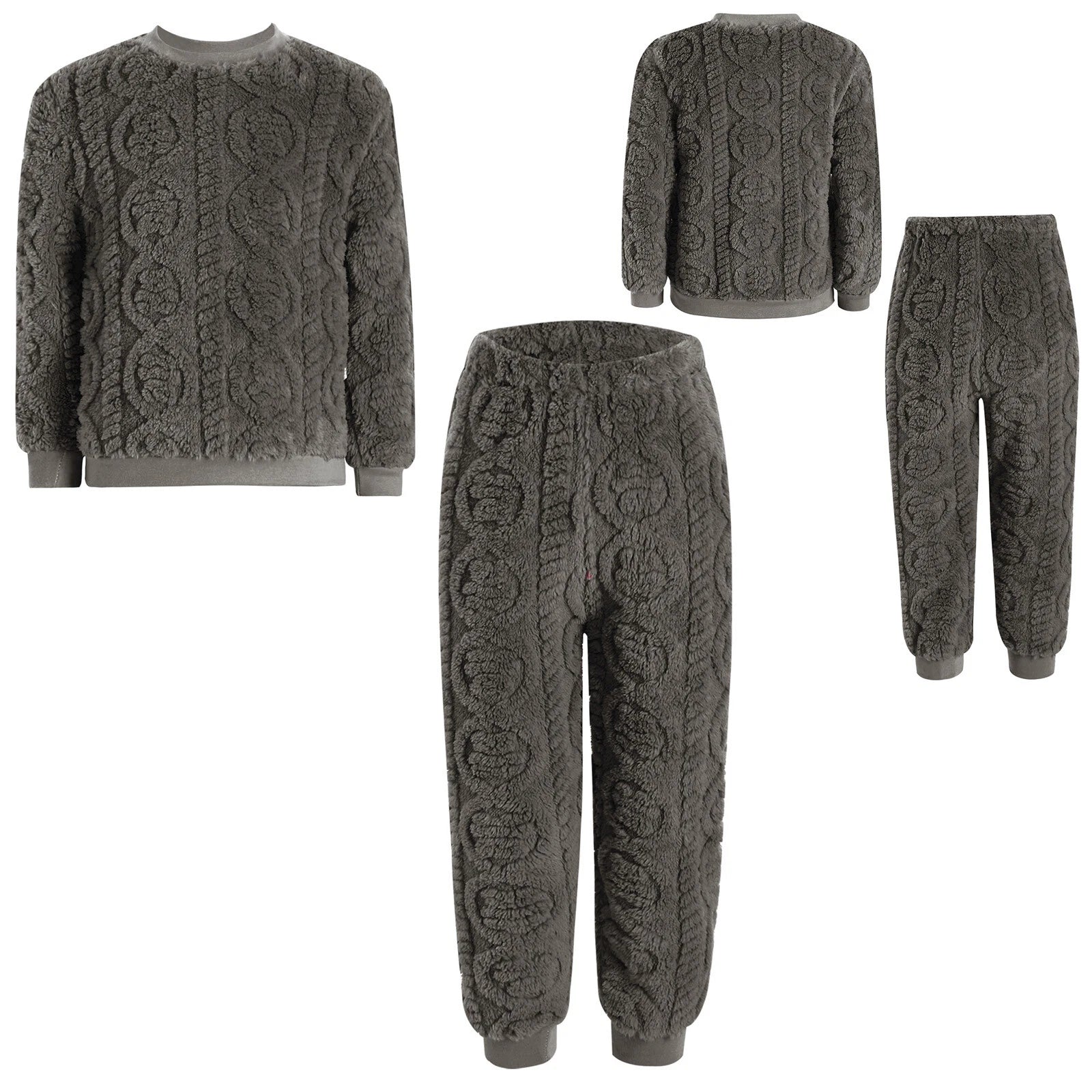 Kids Set Warm Pajamas Stand Collar Sleepwear Long Sleeve Nightwear Sleep Fancy