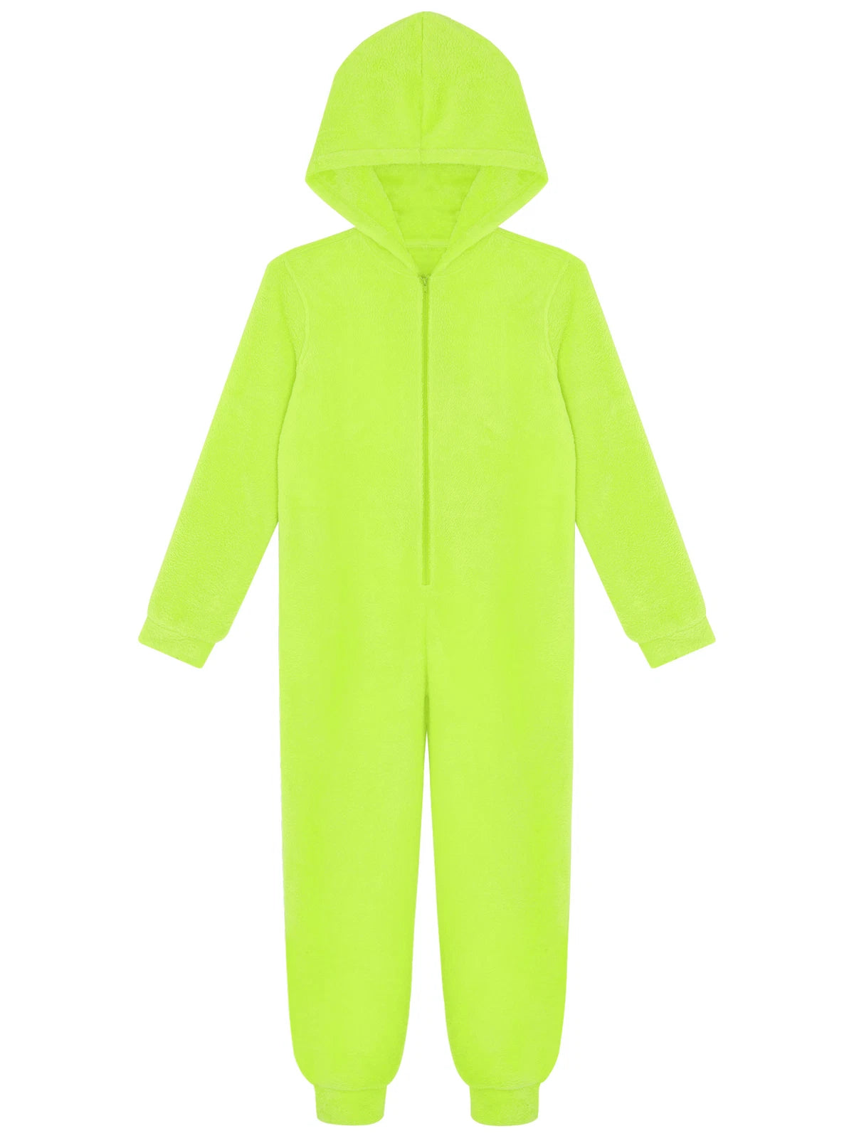 Unisex Kids Fleece Hooded Jumpsuit for Boys Girls Zip-up One Piece Pjs Sleepwear