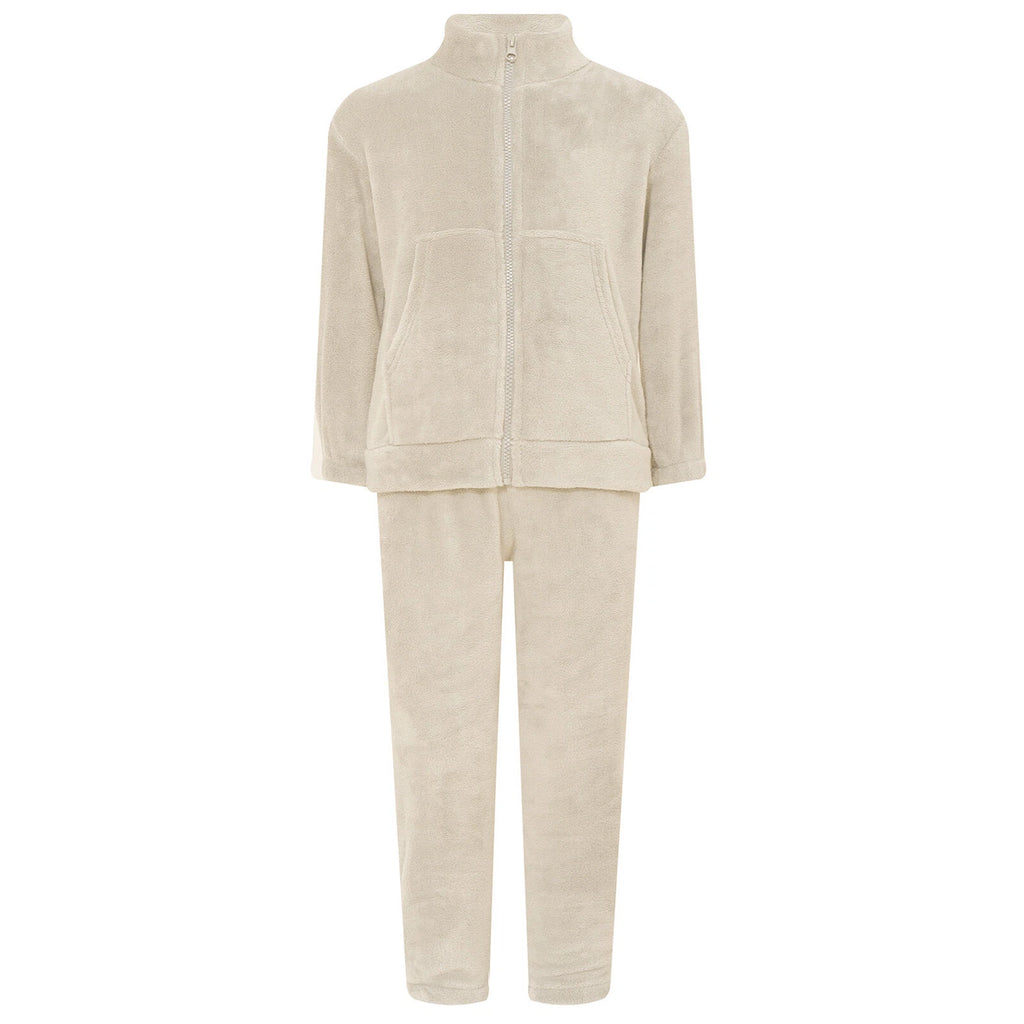 Kids Nightwear Warm Pajama Set Comfy Sleepwear Zipper Homewear 2 Piece Outfits