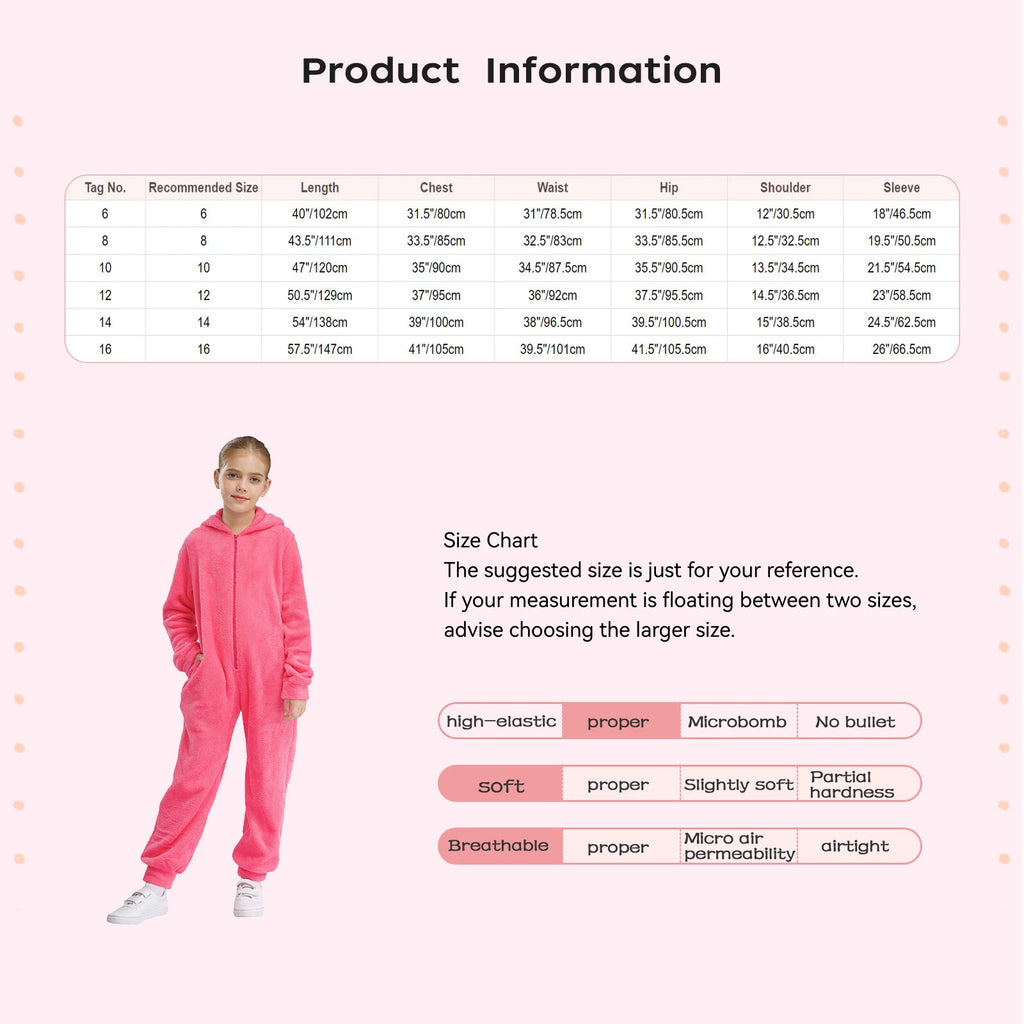 Unisex Kids Fleece Hooded Jumpsuit for Boys Girls Zip-up One Piece Pjs Sleepwear