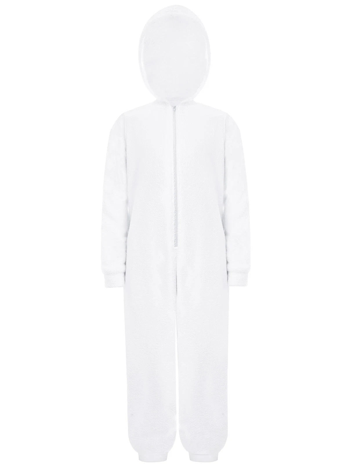 Unisex Kids Fleece Hooded Jumpsuit for Boys Girls Zip-up One Piece Pjs Sleepwear