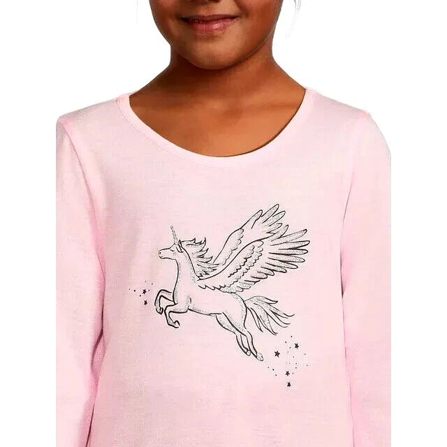 Wonder Nation Girls Long Sleeve Top and Joggers Pajama Set 2-Piece Size M NEW