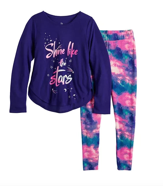 SO Girls (2 Pc) Tunic & Thermal Leggings + Socks PAJAMA SET Sizes  16 or 18  NWT