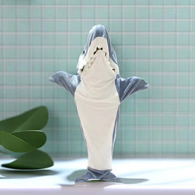 Cute Shark Warm Hoodie Cartoon Pajamas Blanket Sleeping Bag Costume Sleepwear