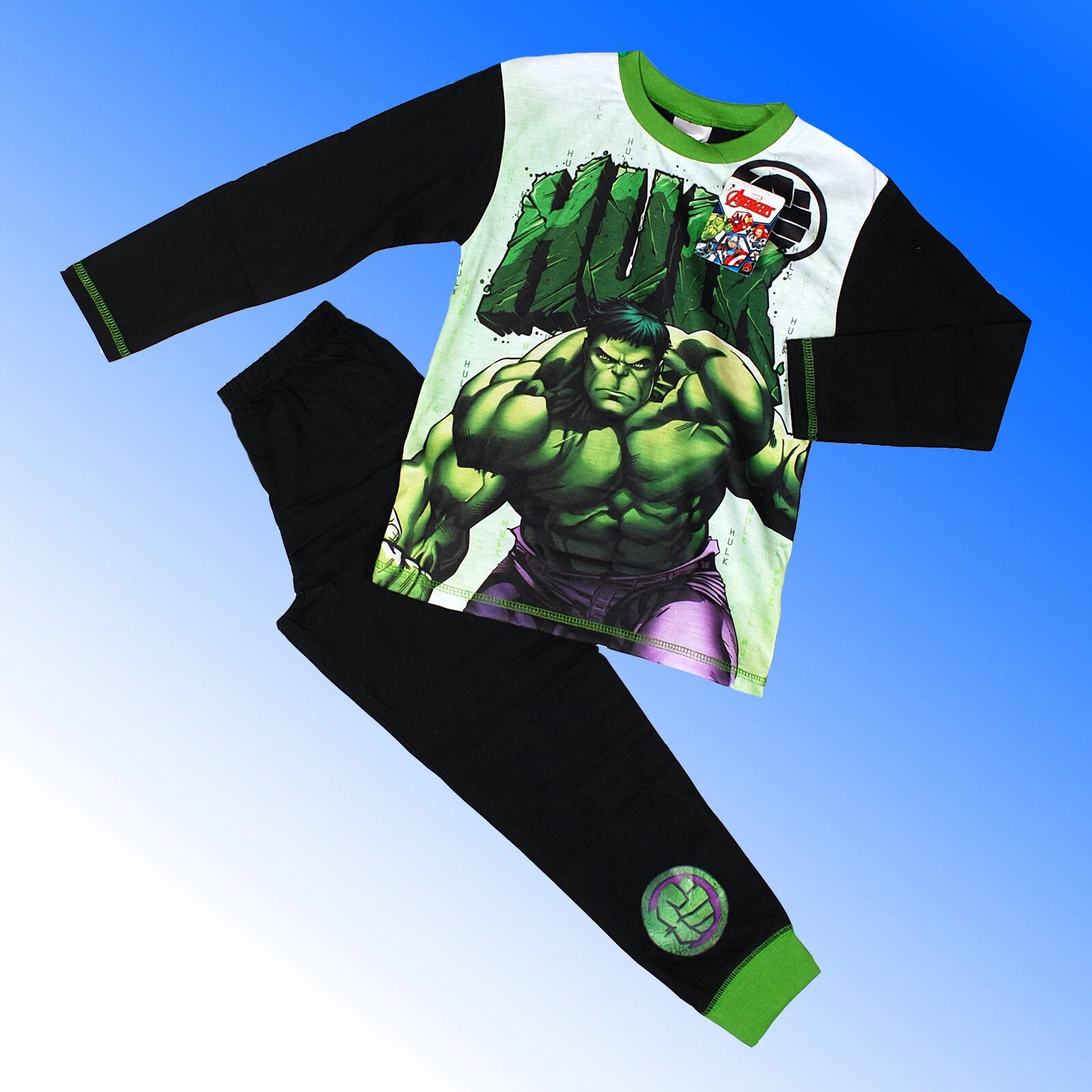 Boys Official Marvel Hulk Avengers Pyjamas Age 4-10 Years