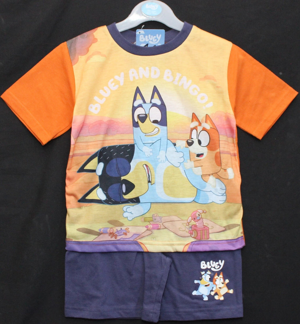 BLUEY Boy's Short Pyjamas /BLUEY & BINGO Summer/ Shorty PJs Sizes 1.5-5 years