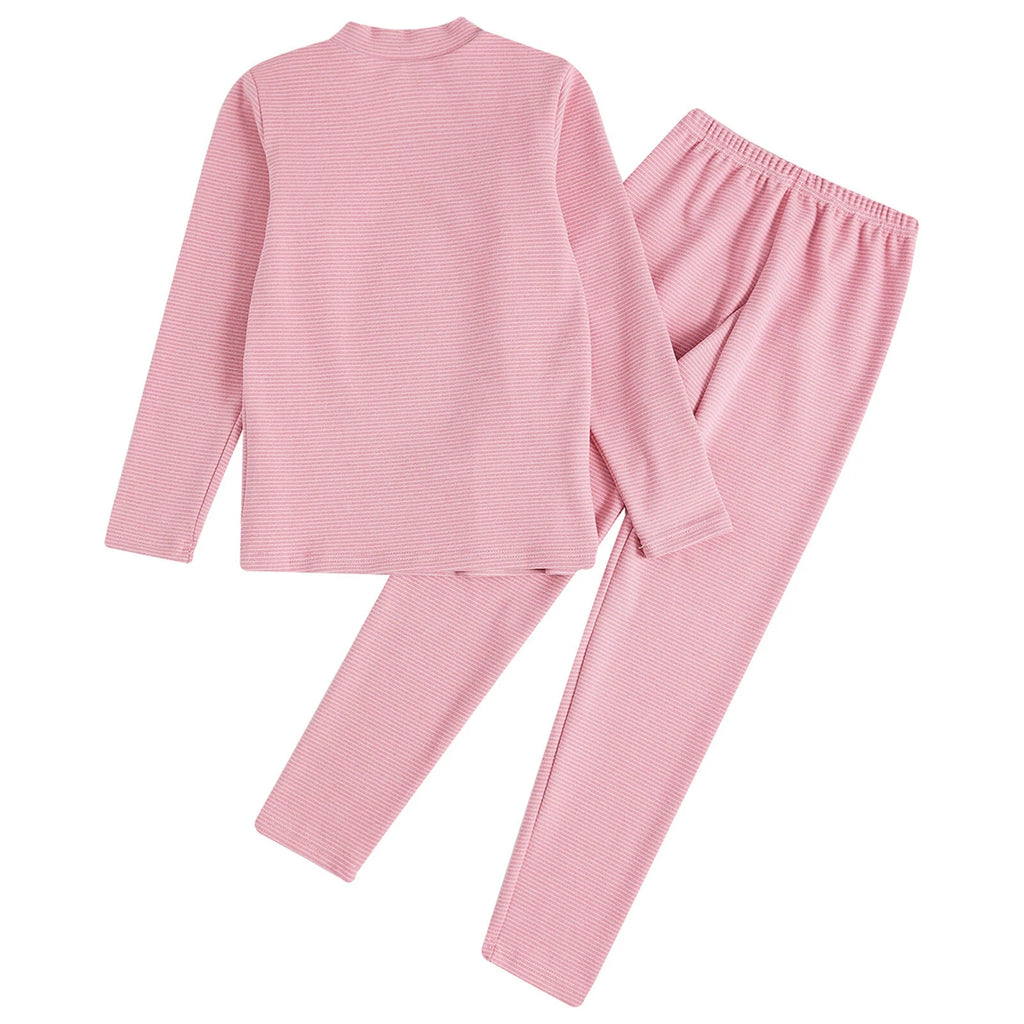Kids Boys Girls Thermals Sets Pajamas T-shirt And Tights Suit Warm Active Home