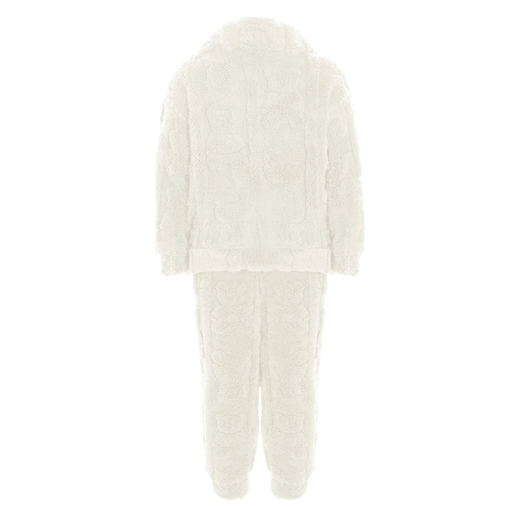 Kids Set Casual Pajamas Winter Sleepwear Elastic Waistband Top With Long Pants