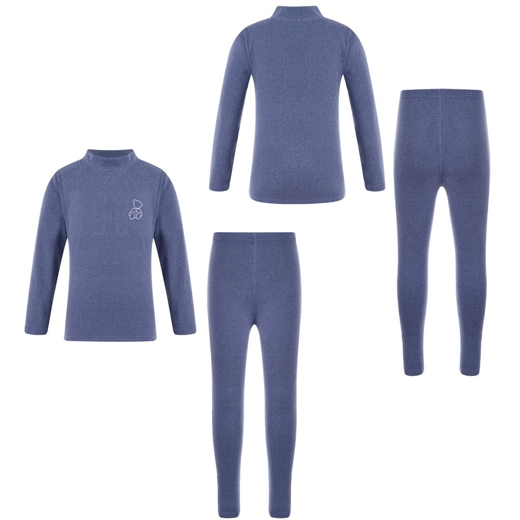 Kids Boys Girls Top Workout Tees Base Sleepwear Pajamas Set Exercise Suit Layer