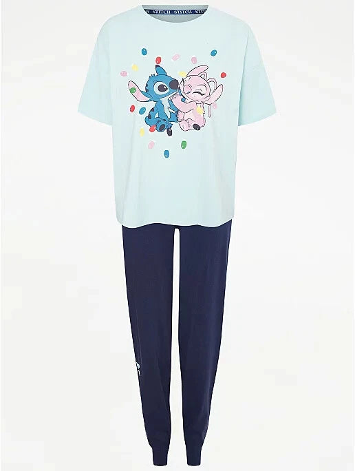 Christmas Family Matching Disney Lilo & Stitch Ohana Navy Blue Pyjamas George