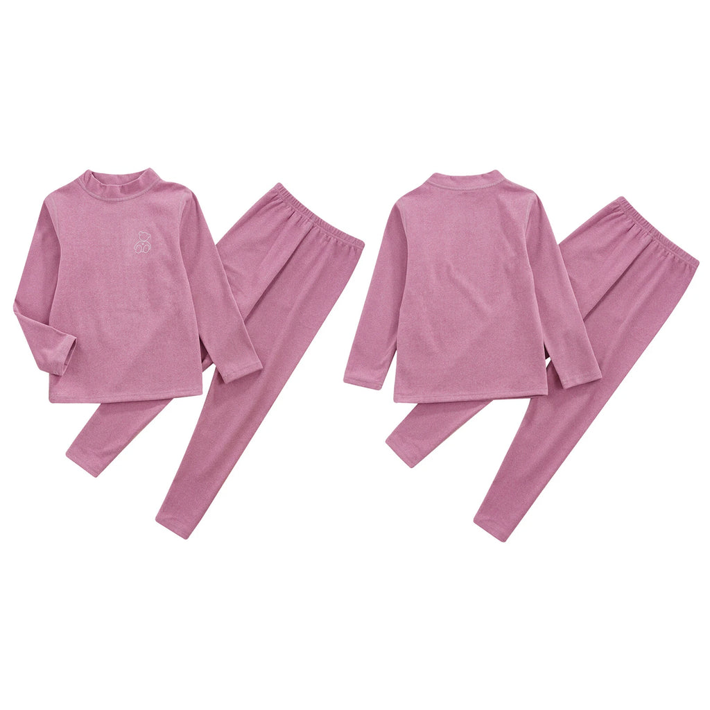 Kids Boys Girls Tees Long Sleeve Top Bear Print Sleepwear Pajamas Loungewear