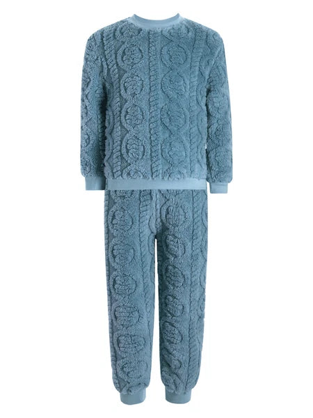 Kids Set Warm Pajamas Stand Collar Sleepwear Long Sleeve Nightwear Sleep Fancy