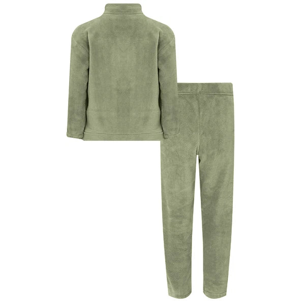 Kids Nightwear Warm Pajama Set Comfy Sleepwear Zipper Homewear 2 Piece Outfits