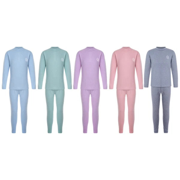 Kids Boys Girls Thermals Sets Pajamas T-shirt And Tights Suit Warm Active Home