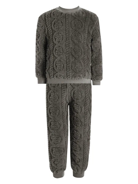 Kids Set Warm Pajamas Stand Collar Sleepwear Long Sleeve Nightwear Sleep Fancy