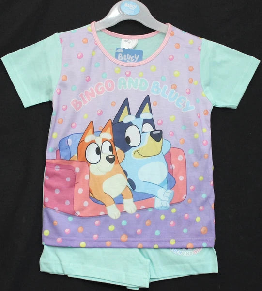BLUEY Girl's Short Pyjamas / Shorty/Summer PJs Sizes 18 Months-5 Years