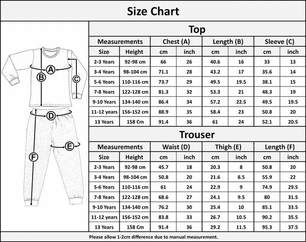 Kids Girls Boys Red Nose Day Pyjamas 2 Piece Tie Dye Set Cotton PJS Nightwear