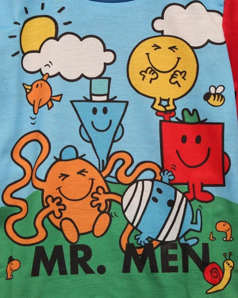 MR MEN Boys Pyjamas/ Red & Blue Long-Sleeved PJs Sizes 18 Months-5 Years