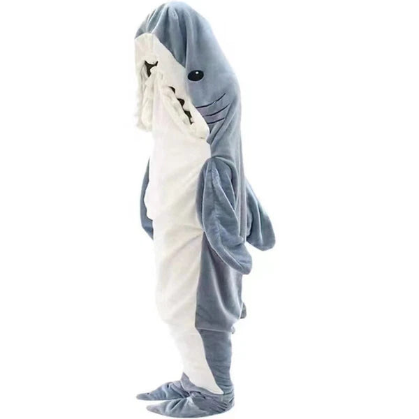 Cute Shark Warm Hoodie Cartoon Pajamas Blanket Sleeping Bag Costume Sleepwear