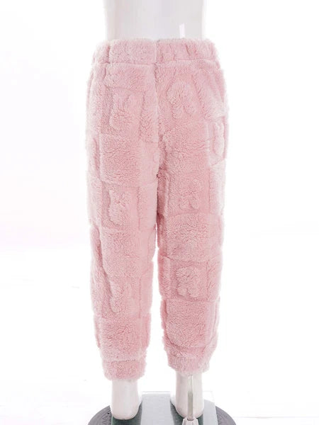 Kids Sleepwear Thicken Set Warm Pajamas Sleeping Sleepsuit Fleece 2pcs Casual