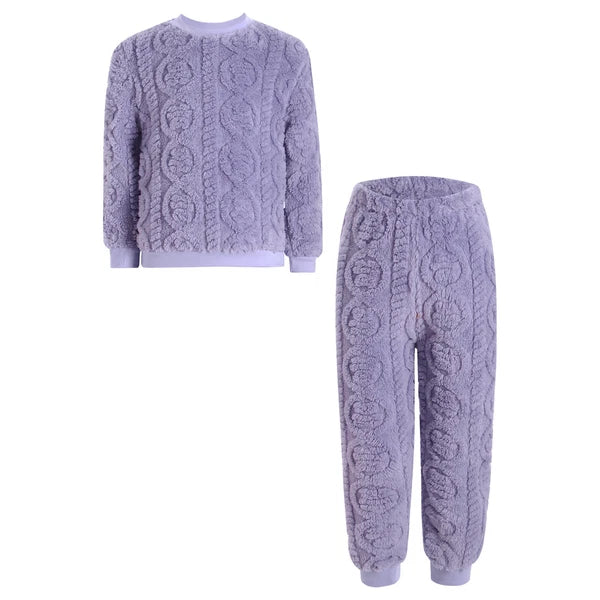 Kids Set Warm Pajamas Stand Collar Sleepwear Long Sleeve Nightwear Sleep Fancy