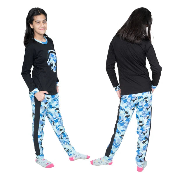 Kids Unisex Boys Girls Long Camo Cotton Gamer Gaming Pyjamas PJ Sets 5-13 Years