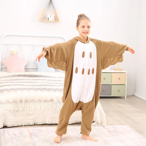 Kids Owl One-piece Pajamas Unisex Cosplay Costumes Winter Soft Warm Sleepwear