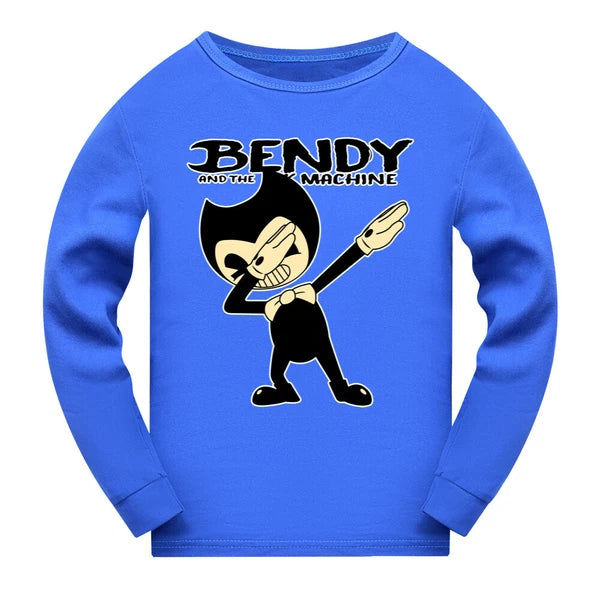 New Children's Bending and Ink Machine Pajama Top+Pants Set Birthday Gift