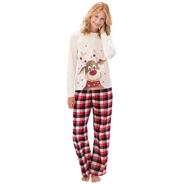Family Matching Christmas Pyjamas Adult Kids Xmas Nightwear Pjs Set Reindeer