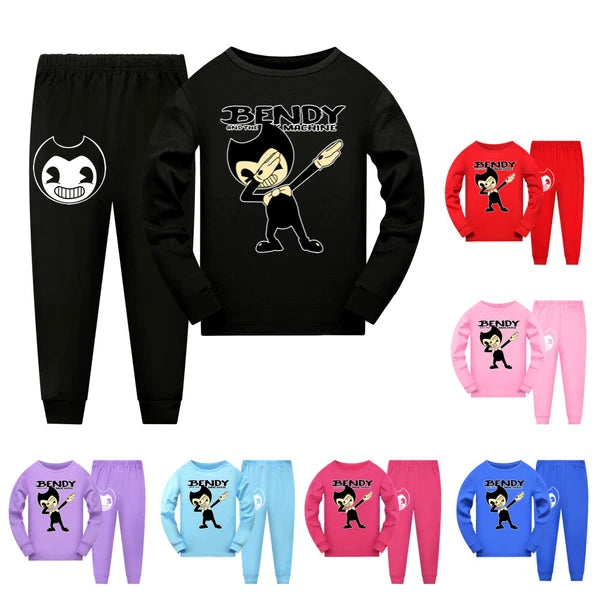 New Children's Bending and Ink Machine Pajama Top+Pants Set Birthday Gift