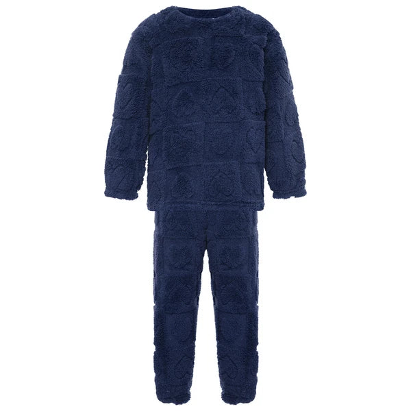 Kids Boys Girls Flannel Suit Unisex Children Pajamas Set Cute Tops With Pants