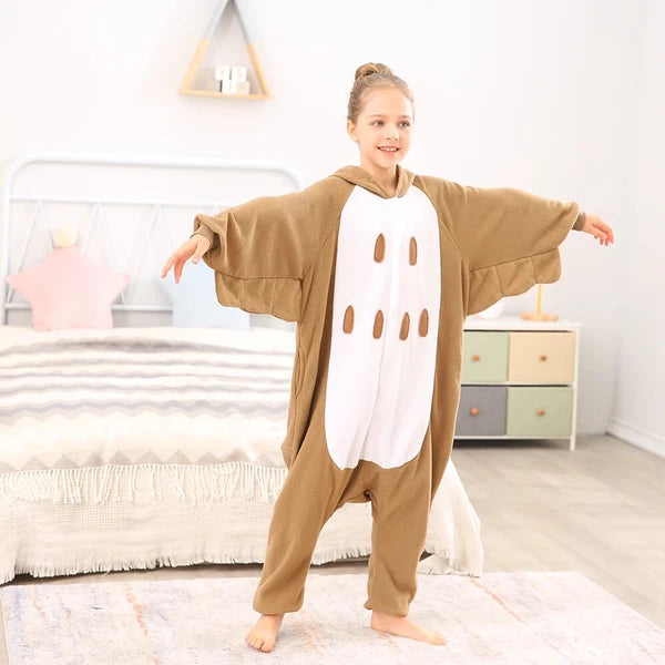 Kids Owl One-piece Pajamas Unisex Cosplay Costumes Winter Soft Warm Sleepwear