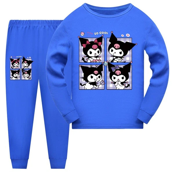 Kids Kuromi Long Sleeves Top+Pants Sleepwear Nightwear PJ'S Set Outfits Gift New