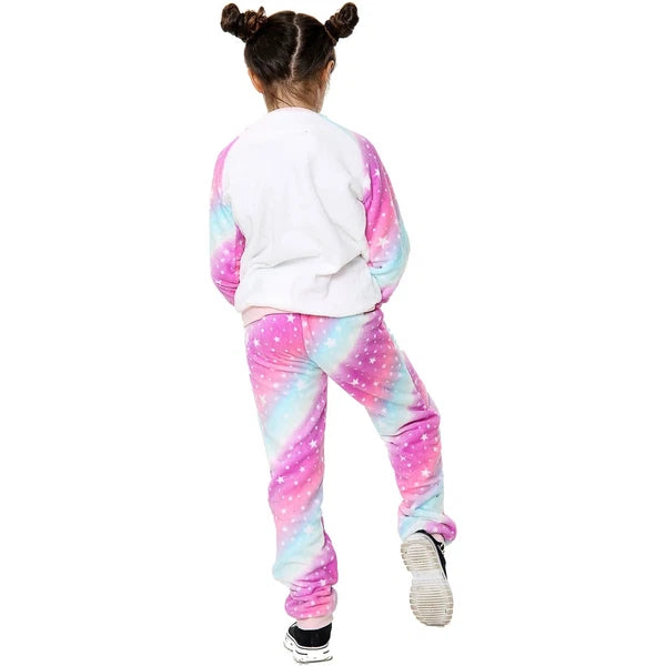Kids Pink Galaxy Print Pyjamas Costume For Girls Age 5-13 Years