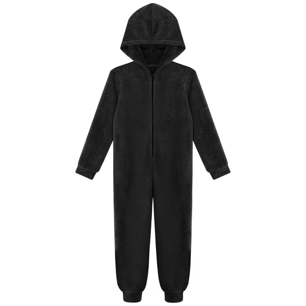 Unisex Kids Fleece Hooded Jumpsuit for Boys Girls Zip-up One Piece Pjs Sleepwear