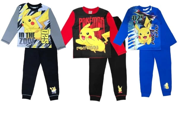 Boys Pokemon Pyjamas Pikachu Eevee 3-12 Years Long Sleeve Trouser Character
