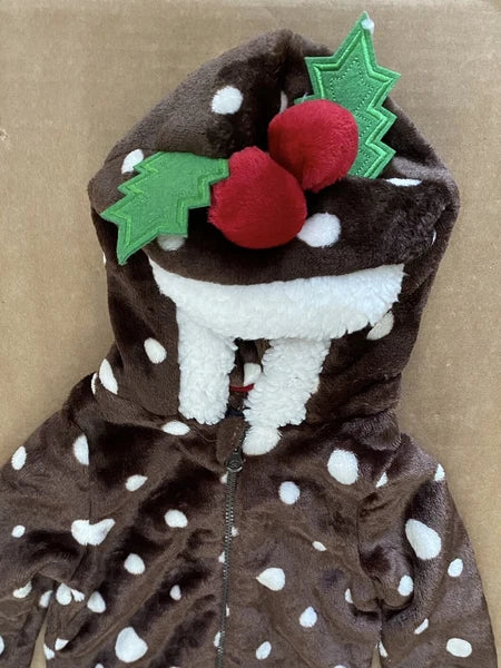 NEW Christmas Pudding Twosie Hoodies Ladies Mens Pyjamas /Baby All in One Family