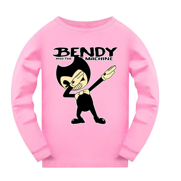 New Children's Bending and Ink Machine Pajama Top+Pants Set Birthday Gift