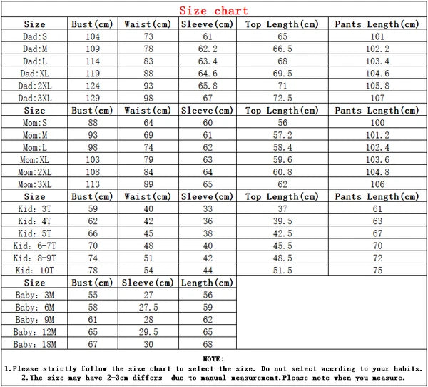 Christmas Family Set Long Sleeve Tops+Pants 2 Pcs Kids Clothes Sets Xmas Gift