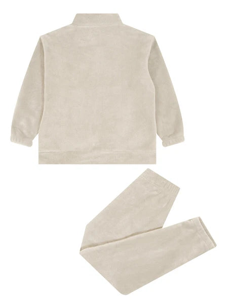 Kids Nightwear Warm Pajama Set Comfy Sleepwear Zipper Homewear 2 Piece Outfits