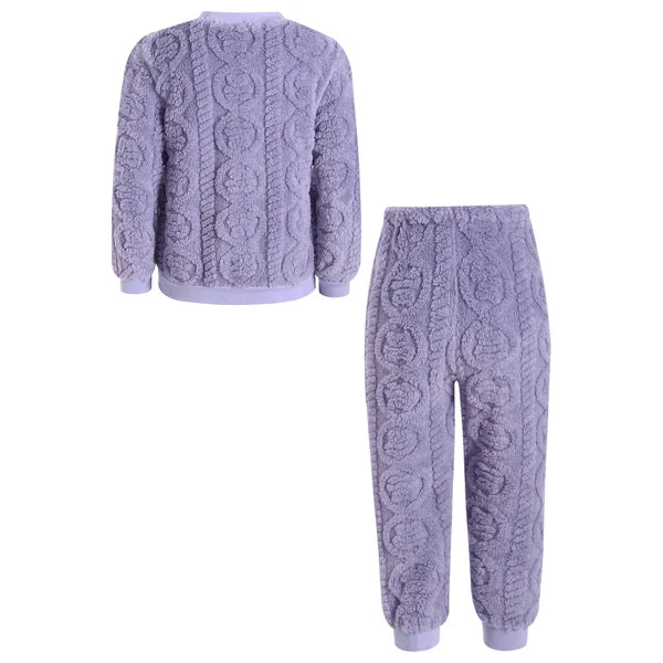 Kids Set Warm Pajamas Stand Collar Sleepwear Long Sleeve Nightwear Sleep Fancy