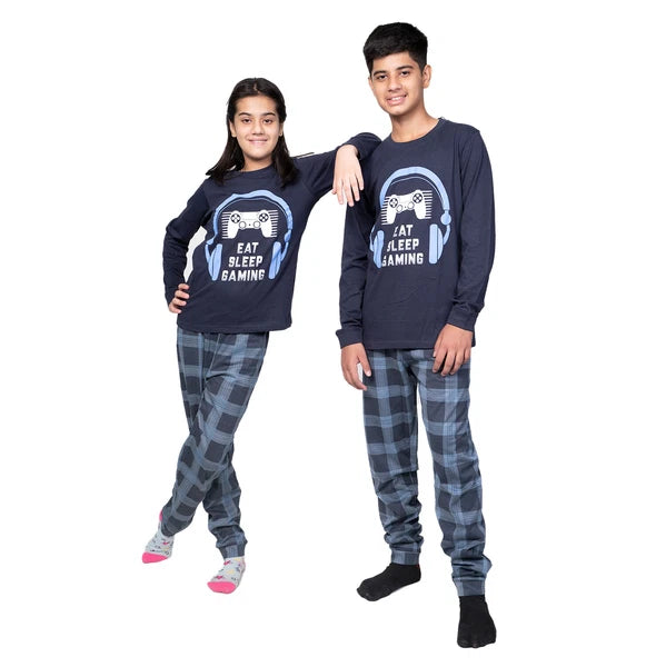 Kids Unisex Boys Girls Long Camo Cotton Gamer Gaming Pyjamas PJ Sets 5-13 Years