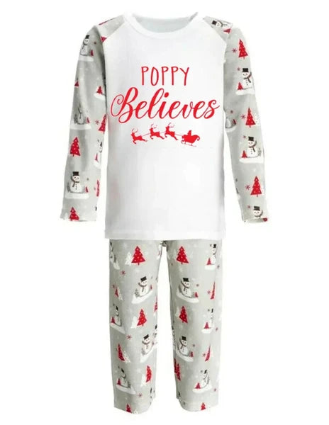 Personalised Christmas Pyjamas PJs Set  Eve Xmas Kids Children's