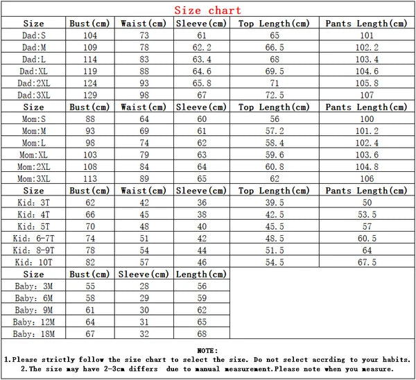 Christmas Family Set Long Sleeve Tops+Pants 2 Pcs Kids Clothes Sets Xmas Gift