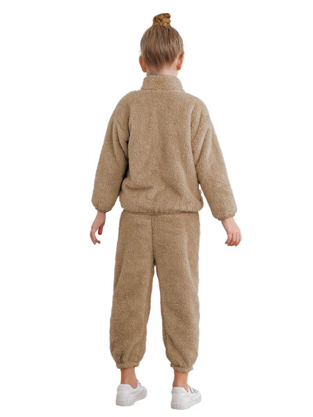 Kids Boys Girls Outfits Warm Homewear Flannel Pajama Set Clothing Sleepwear