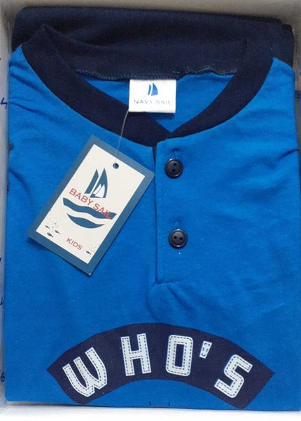 Child's pajamas nightwear long sleeve in cotton jersey Baby Sail