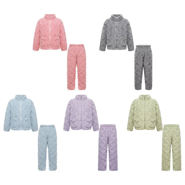 Unisex Kids Outfit Homewear Set Tops With Pants Pajamas Long Sleeve Loungewear