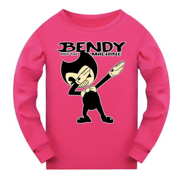 New Children's Bending and Ink Machine Pajama Top+Pants Set Birthday Gift