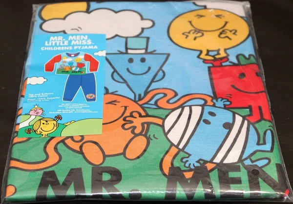 MR MEN Boys Pyjamas/ Red & Blue Long-Sleeved PJs Sizes 18 Months-5 Years